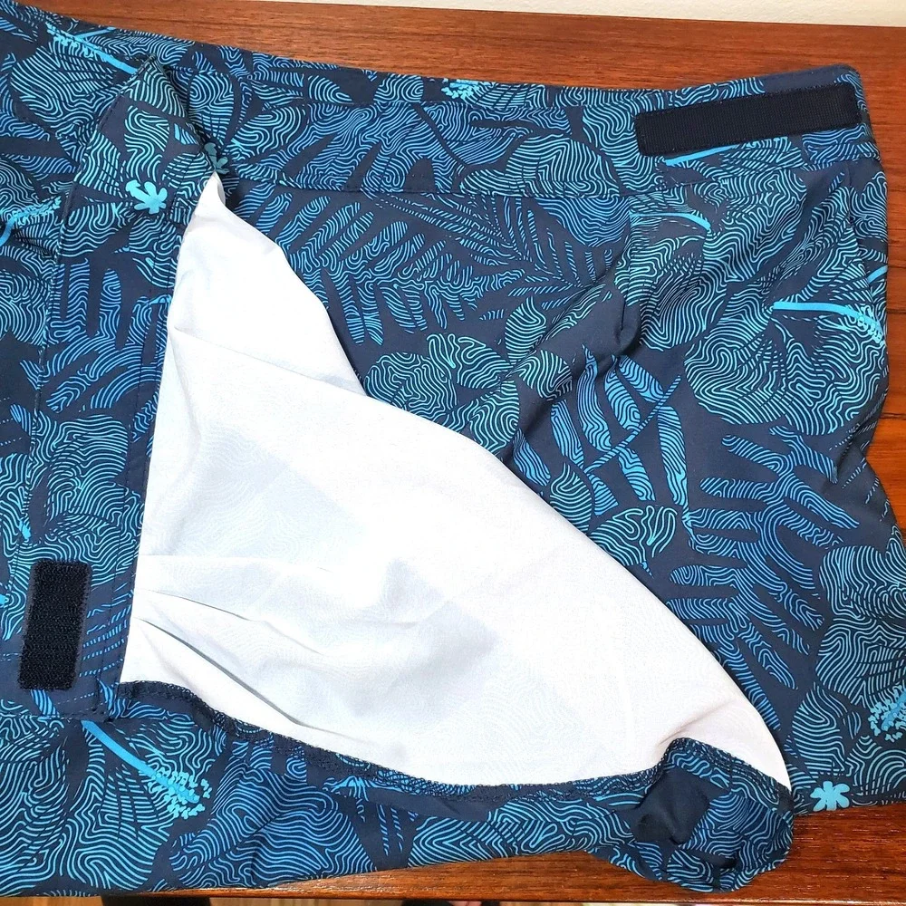 RipSkirt Hawaii Wrap Skirt Length 3 Maui‎ Moonlight Blue Tropical Floral Size XL